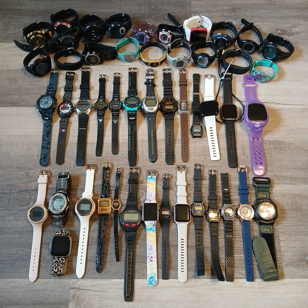Bulk Lot of 45+ Parts Repair Digital Watches Timex Medana Armitron Untested - W2